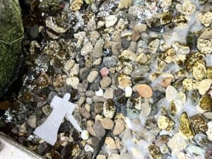 人の形に切った紙に穢れを移して水に流す風習は、今も続いている。