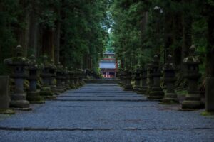 富士山の麓、杉林の中にある浅間神社