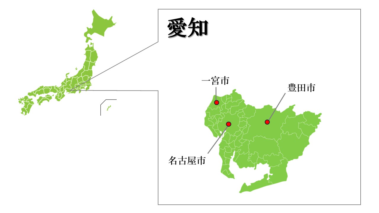 愛知主要都市マップ
