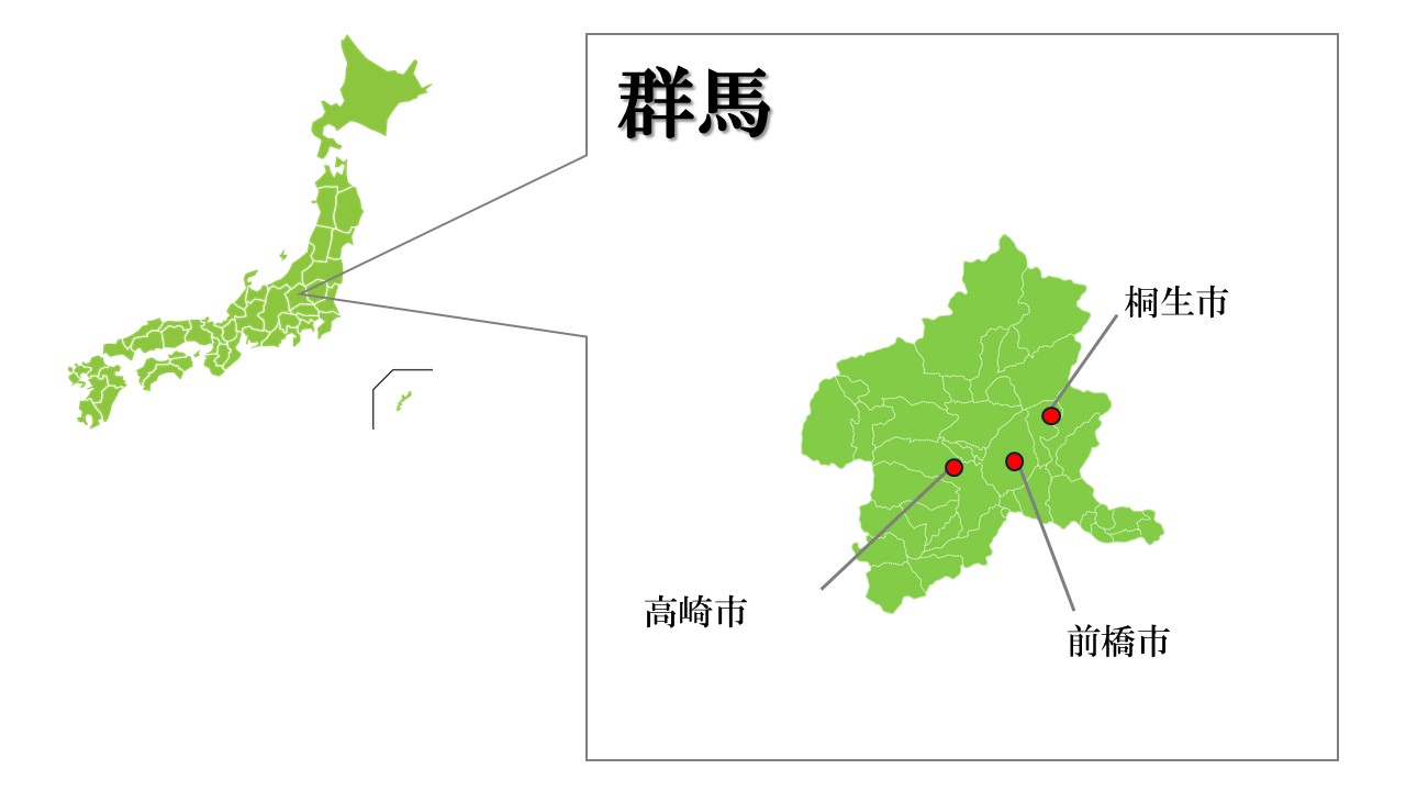 群馬主要都市マップ