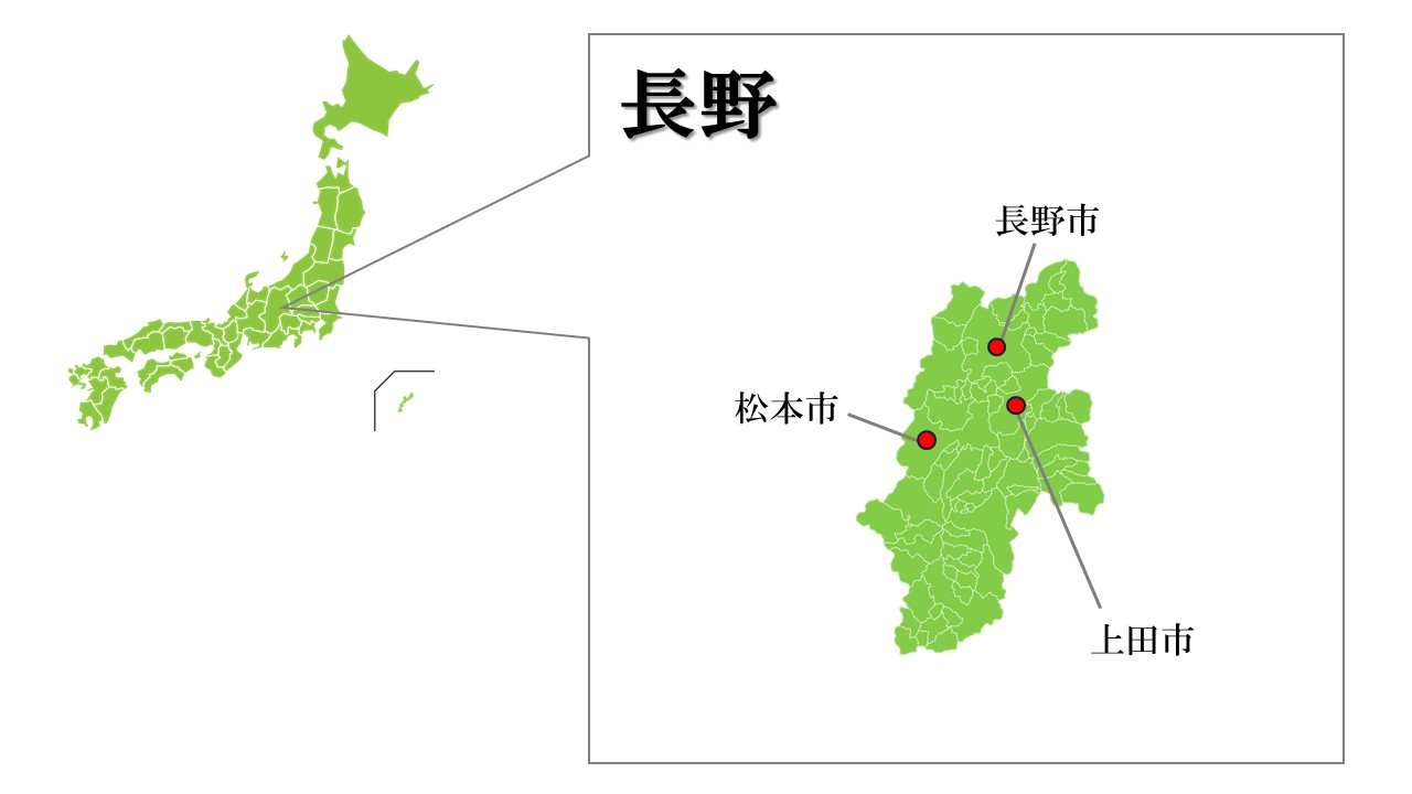 長野主要都市マップ